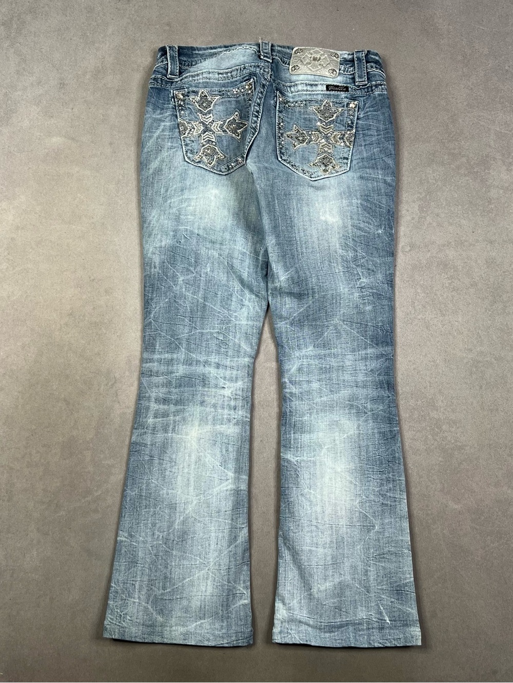 Miss Me Light Blue Embellished Flare Jeans